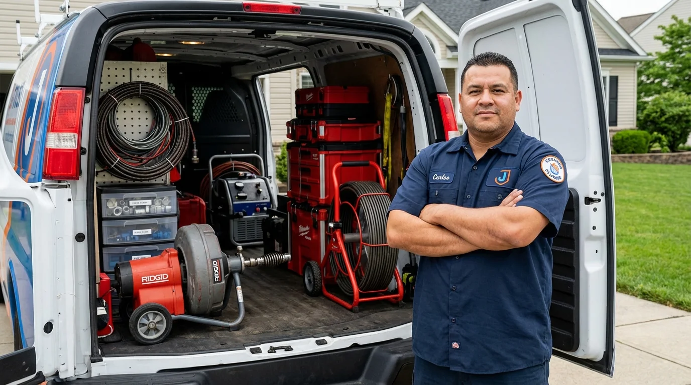 Professional drain cleaning equipment and Johns Plumbing LLC plumber in Del Rio