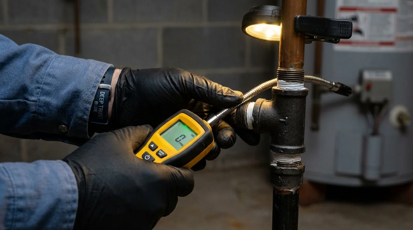 Gas leak detection with electronic sniffer by Johns Plumbing LLC in Del Rio