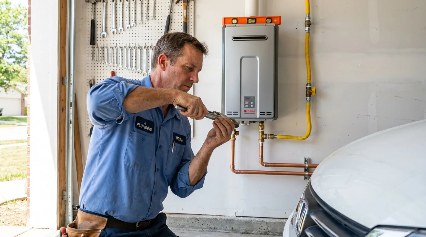 Tankless water heater installation by a Johns Plumbing LLC plumber in Del Rio